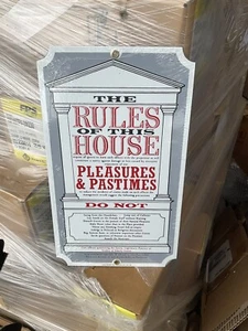 insegna smaltata porcellana ande rooney regole della casa novità negozio di campagna, deco - Foto 1 di 2