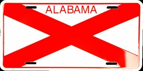 Alabama AL State Flag Aluminum Metal Novelty Car License Plate Sign Tag - Image 1 of 1