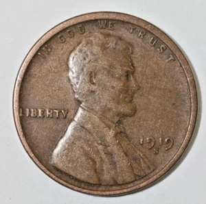 Centavo Lincoln Wheat 1919 S, la moneda es un centavo pequeño de alta calidad (8+ artículos se envían gratis) - Imagen 1 de 2