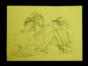 Pencil Drawing Reproduction - The Cardsharps by Caravaggio - Picture 1 of 1