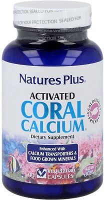 Calcio coral activado Natures Plus - 90 vegetales. Cápsulas (519,40 EUR/kg) Foto 1 de 3