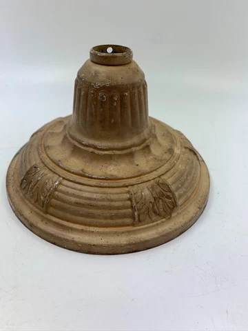 Antique Victorian Pressed Metal Ceiling Mount Light Fixture Cover Cap Art Deco Cover