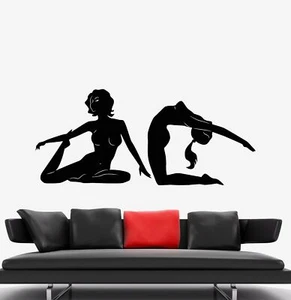Vinyl Wall Decal Yoga Centre Meditation Pose Naked Girls Stickers (818ig) - Picture 1 of 3