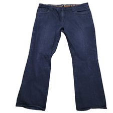 Rock Revival 5 Pocket Steven Straight Denim Jeans Black Embroidered Men 44