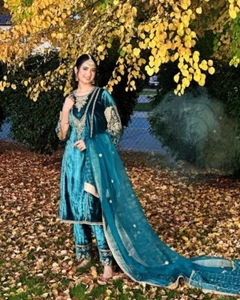 Designer New Heavy Viscose Velvet Salwar Kameez With Dupatta For Function - Picture 1 of 10