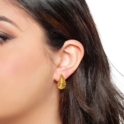 ORECCHINI GOCCIA PICCOLA ARGENTO 925 RODIATO IN ORO GIALLO - Immagine 1 di 2