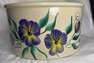 Vintage Bluebird Crock Stoneware Pottery Burley Bowl. Rare & unique! Handpainted - Picture 1 of 24