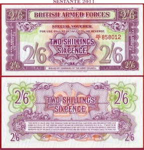 (com) GREAT BRITAIN BRITISH ARMED FORCES 2 SHILLINGS 6 PENCE 1948 - M19b - UNC - Picture 1 of 3