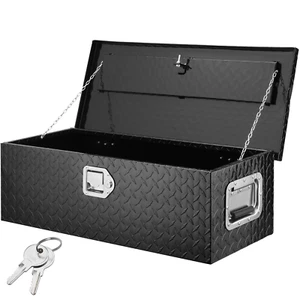 Heavy Duty Aluminum Truck Bed Tool Box, Diamond Plate, Side Handle, Lock Keys, B - Picture 1 of 13