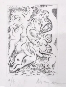 Lito numerata 2/6 e firmata cm14x18 di artista contemporaneo incorniciata - Picture 1 of 1