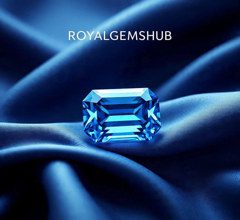 Сертифицированный AAA+ 3 карата натуральный изумруд огранки синий цвет бриллиант класса D VVS1 - Изображение 1 из 4