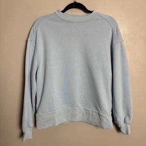 Everlane Women’s Light Blue Heavy Crew Neck Sweatshirt Small Organic Cotton - Picture 1 of 8