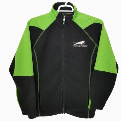 Arctic Cat Cat's Pride Men Zip Up Fleece Jacket SzM Black Green - Image 1 of 4