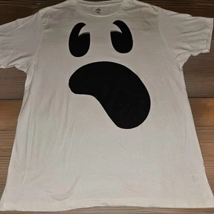 Easy Halloween Costume Ghost Face T Shirt Spooky Men’s Large 42-44 White Black  - Picture 1 of 5