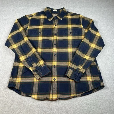 Camisa de Trabajo J.Crew Re-Imaginada Peso Medio Franela Azul Marino/Verde/Dorado Cuadros L Foto 1 de 4