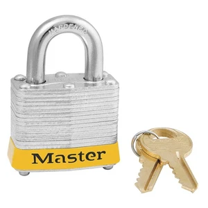 MASTER LOCK 3KAS6YLW Lockout Padlock,KA,Yellow,1-1/4"H,PK6 6MCH7 - Picture 1 of 1