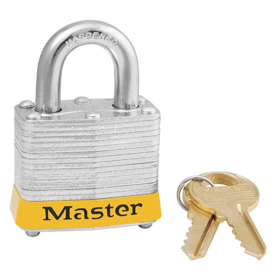 MASTER LOCK 3KAS6YLW Lockout Padlock,KA,Yellow,1-1/4"H,PK6 6MCH7 - Image 1 of 1