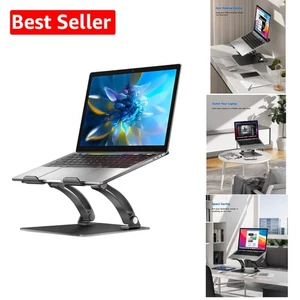 Stylish Aluminum Laptop Stand - Portable Ergonomic Riser for Home Office Use - Picture 1 of 8