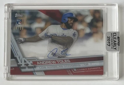 Andrew Toles Dodgers 2017 Topps Clearly Authentic Red AUTO /50 Rookie *eBay 1/1* - Image 1 of 3
