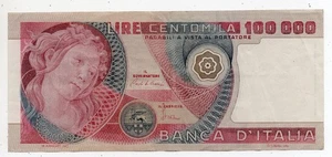 100.000 LIRE PRIMAVERA DI BOTTICELLI  - REPUBBLICA ITALIANA - 1 Luglio 1980 - Imagen 1 de 2