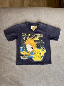Vintage 2000 Pokemon Pikachu Raichu Blue Shirt Nintendo Sz Youth Size 4 RARE - Picture 1 of 9