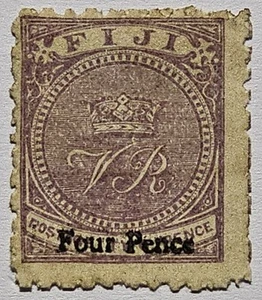 FIJI VICTORIA CLASSICS 1883 4d on 2d Pale Mauve MNG(€110 with Gum). SG42a SIGNED - Picture 1 of 3