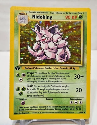 Nidoking 11/102 Holo Rare 1st Edition Base Set GERMAN Pokemon 7322 - Image 1 of 4