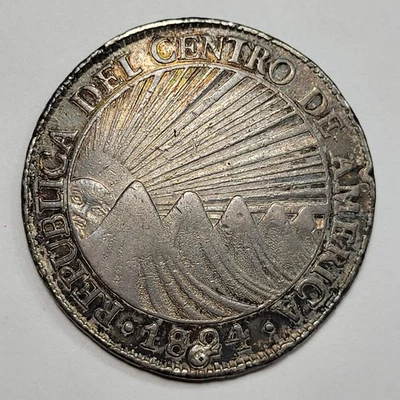 1824 NG Silver 8 Reales Central American Republic AU Detail Plugged *K393 - Image 1 of 4