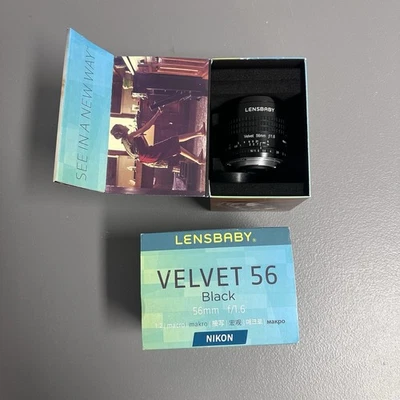 Lensbaby Velvet 56 for Nikon F - 56mm - f 1.6 - Black -used Once Excellen - Image 1 of 4