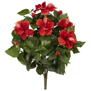 20" Hibiscus Artificial Plant (Set of 4) - h20 in. w15 h20 in. w15 in. - Picture 1 of 2