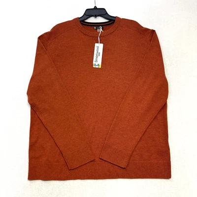 Smartwool 2XL 圆领毛衣锈橙色美利奴羊毛混纺 $195 MSRP 全新带标签 — 第 1/4 张图片