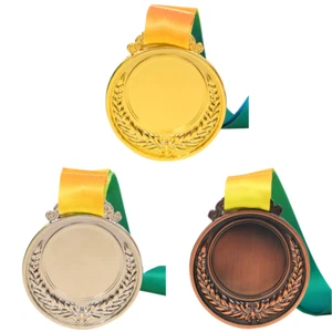 2 Inches Gold Prize with Neck Ribbon Round for Competitions Party (Gold) - Picture 1 of 9