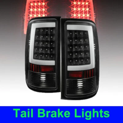 Black For 2007 -2013 GMC Sierra 1500 2500HD 3500HD LED Tube Tail Brake Lights - Imagem 1 de 4