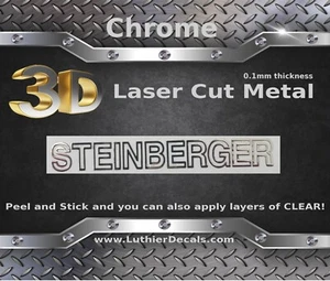 Steinberger Gitarre Aufkleber 3D Metall Kopfplatte Restauration Sticker Logo M69 - Bild 1 von 15