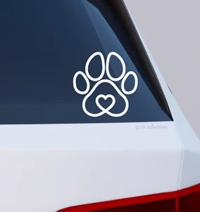 ๐ถ Dog Paw Heart Sticker Vinyl Decal for Dog Mom Car Window Laptop Water Bottle - Picture 1 of 8