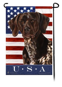 Patriotic USA Garden Flag - German Shorthaired Pointer 062 - Picture 1 of 1