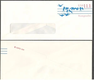 US. U20. 11.1c. Vogel. #10 Umschlag mit Fensterstempel. Wasserzeichen. postfrisch. 1991 - Bild 1 von 1