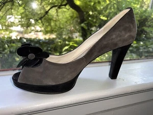 Ron White “Lara” Peep Toe Suede Platform Size 40 ( 9.5 - 10 ) Pumps Shoes - Picture 1 of 9