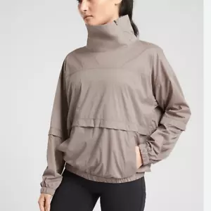 Athleta Run with it half zip pullover windbreaker jacket Size M mortar Mushroom - Picture 1 of 9