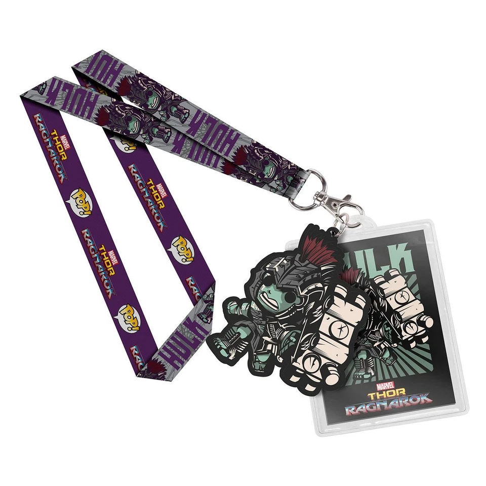 PORTACHIAVI LANYARD PORTA BADGE FUNKO POP RAGNAROK HULK THOR - Immagine 1 di 1