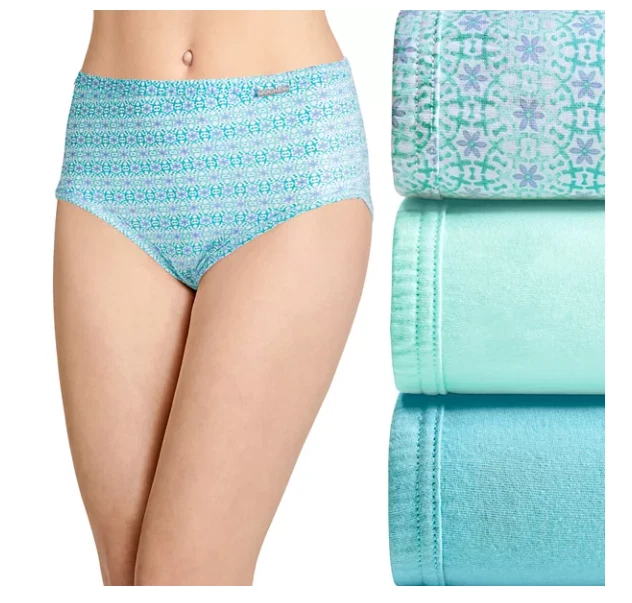 Women's Jockey 3-Pack Briefs (Aqua Mist) 100% Cotton Comfort Classic Underwear - Image 1 of 4