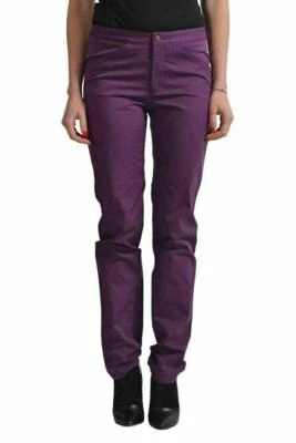 Pantalones informales ajustados morados para mujer Versace US 26/4 IT 40 Foto 1 de 3
