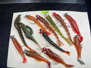 Soft Plastic Baits-Shrimp Tails-Cocahoe-Shad-Eel-w/Lead Heads YOUR CHOICE IN5482 - Picture 1 of 52