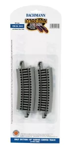 Bachmann HO' Half-Section 18" Radius Curved Track Nickel Silver #44531 - Picture 1 of 3