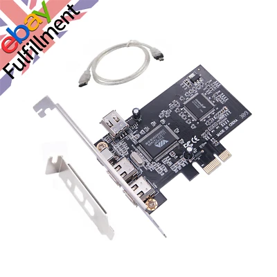 PCIE FireWire Card, PCI Ex1 to External IEEE 1394 Adapter Controller 4 Ports - Image 1 of 4