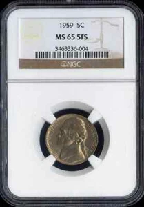 1959 Jefferson Nickel 5C NGC MS65 FS - Picture 1 of 2