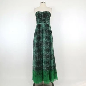 Moulinette Soeurs Maxi Dress Womens 4 Vernalis Strapless Reptile Green Print - Picture 1 of 12