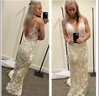 Никогда не носили, совершенно новый с ярлыками, свадебное платье. Он не был изменен. - Изображение 1 из 3