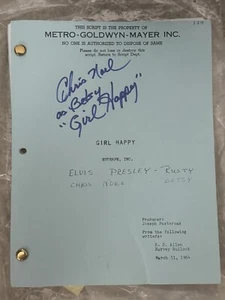 “Girl Happy” Script - AUTOGRAPHED by Chris Noel - Elvis Presley Movie - Picture 1 of 2