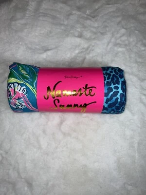 Lilly Pulitzer 全新带标签 2 件套锻炼毛巾超细纤维 Namaste — 第 1/4 张图片